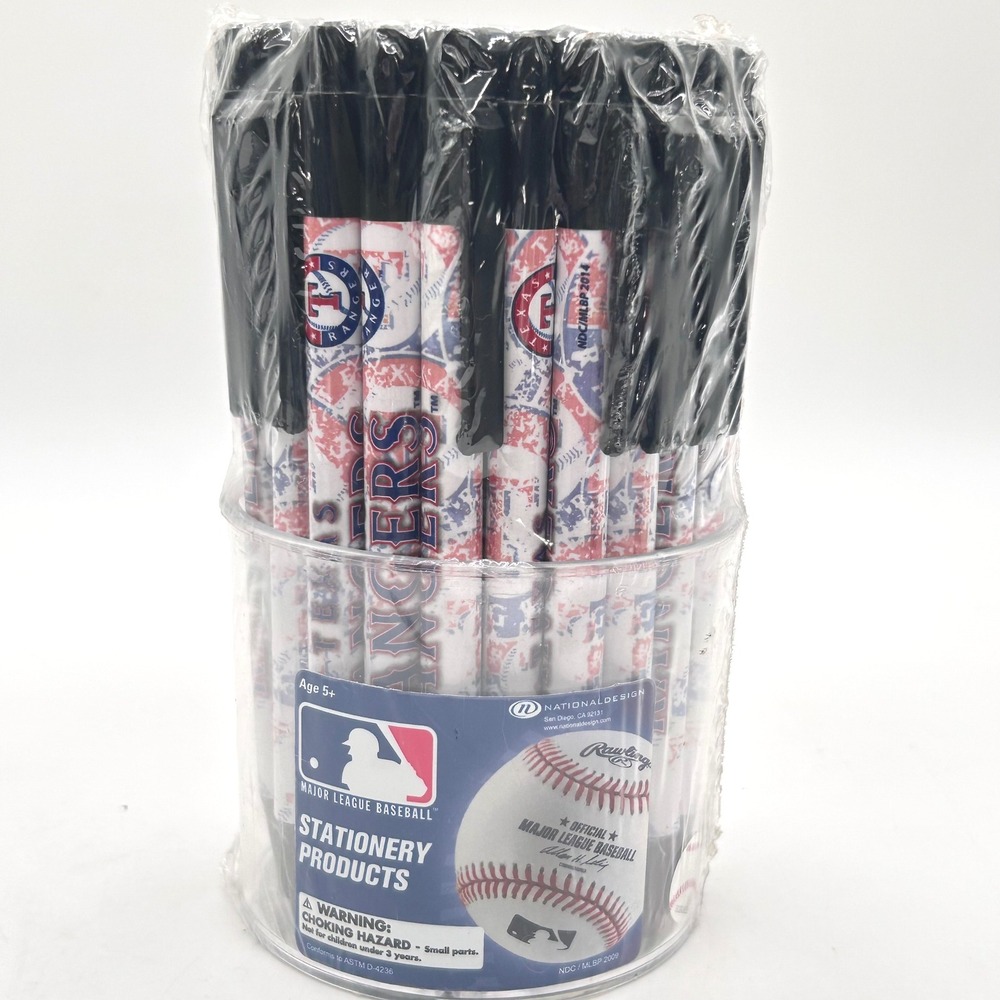 NEW MLB Texas Rangers Stationery‎ Set 45+ Pens Black Ink National Design Sealed